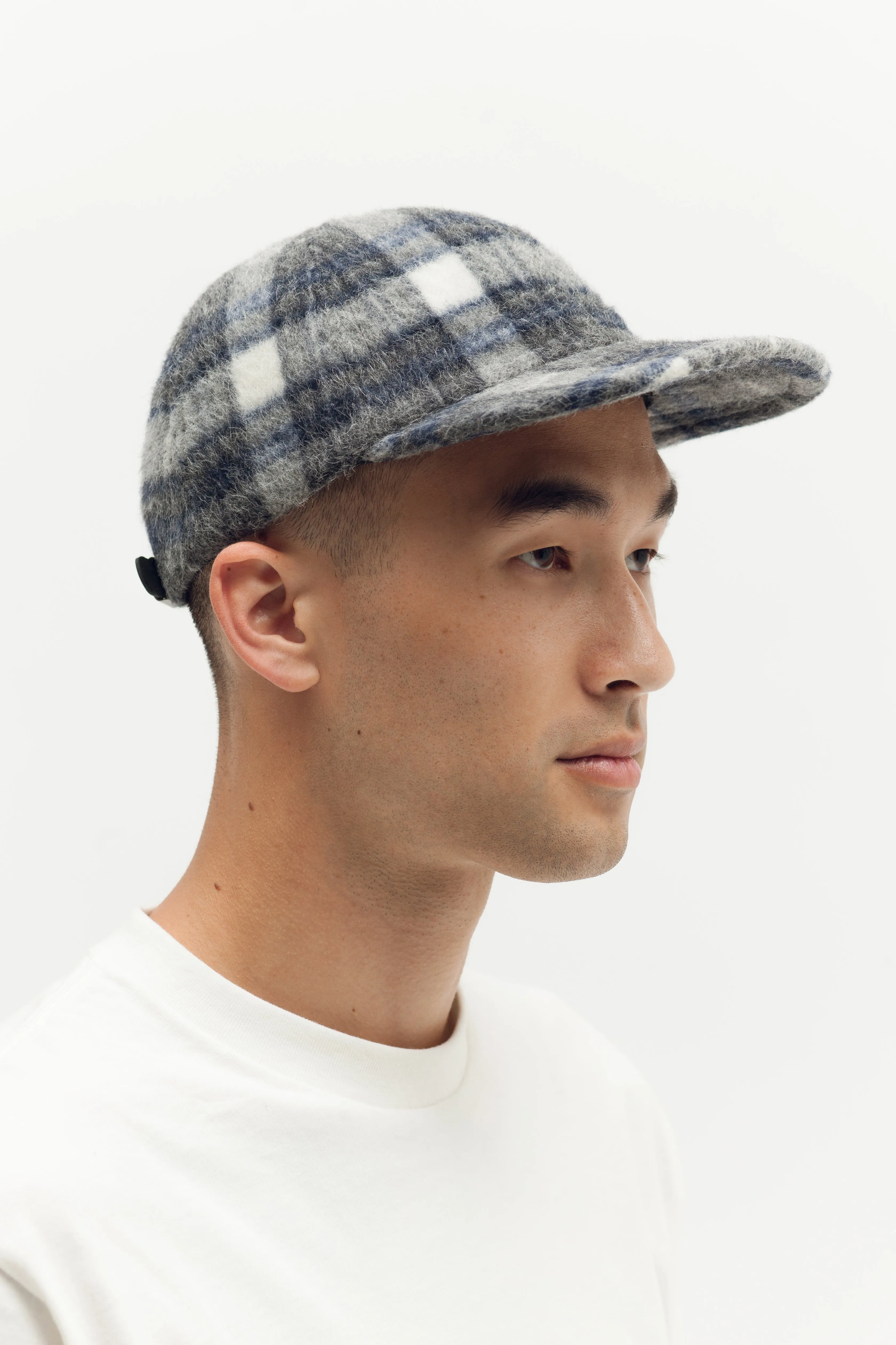 Wool Ball Cap - Blue Plaid