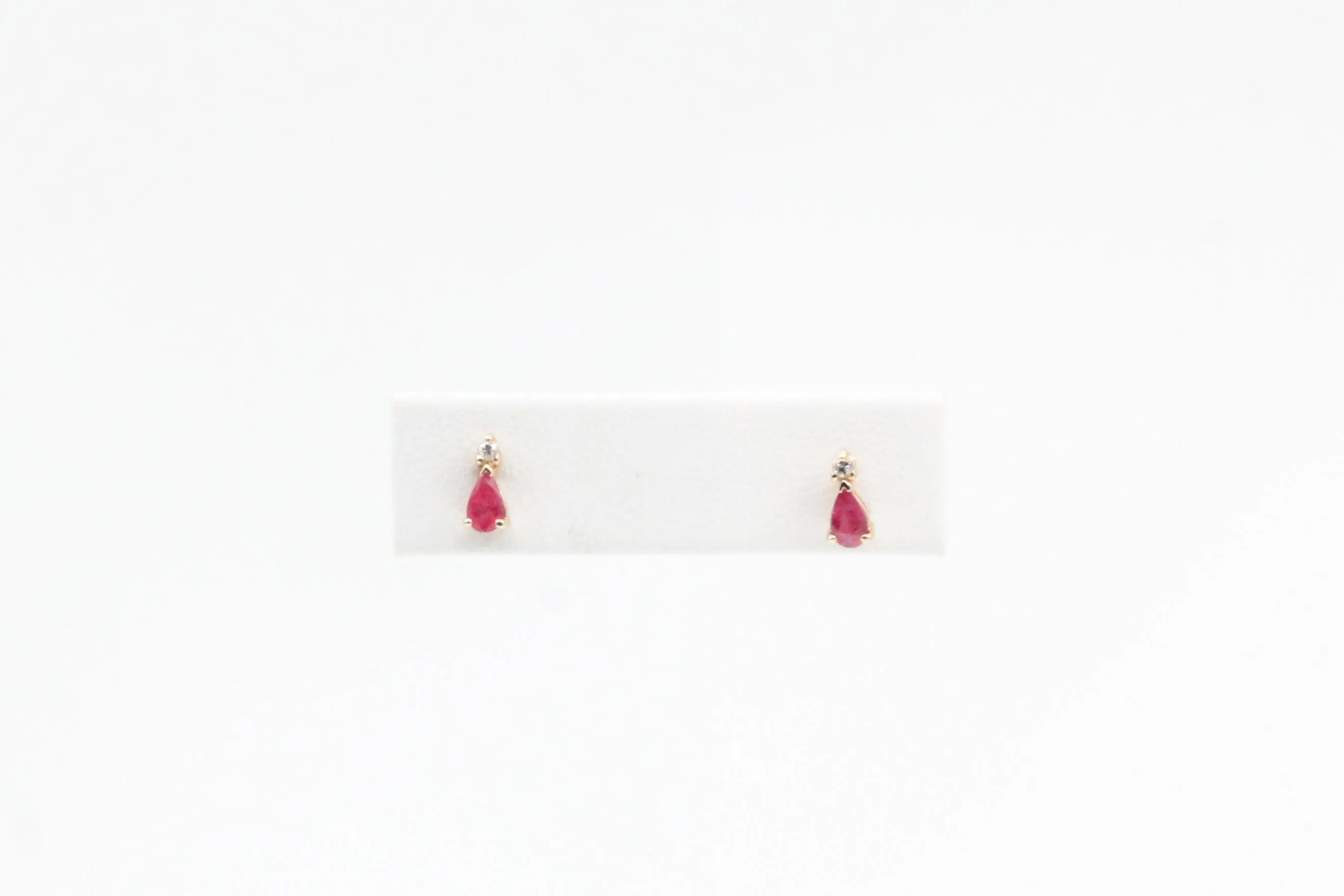 Yellow Gold Ruby Earrings with Diamonds