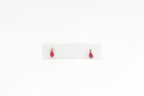 Yellow Gold Ruby Earrings with Diamonds